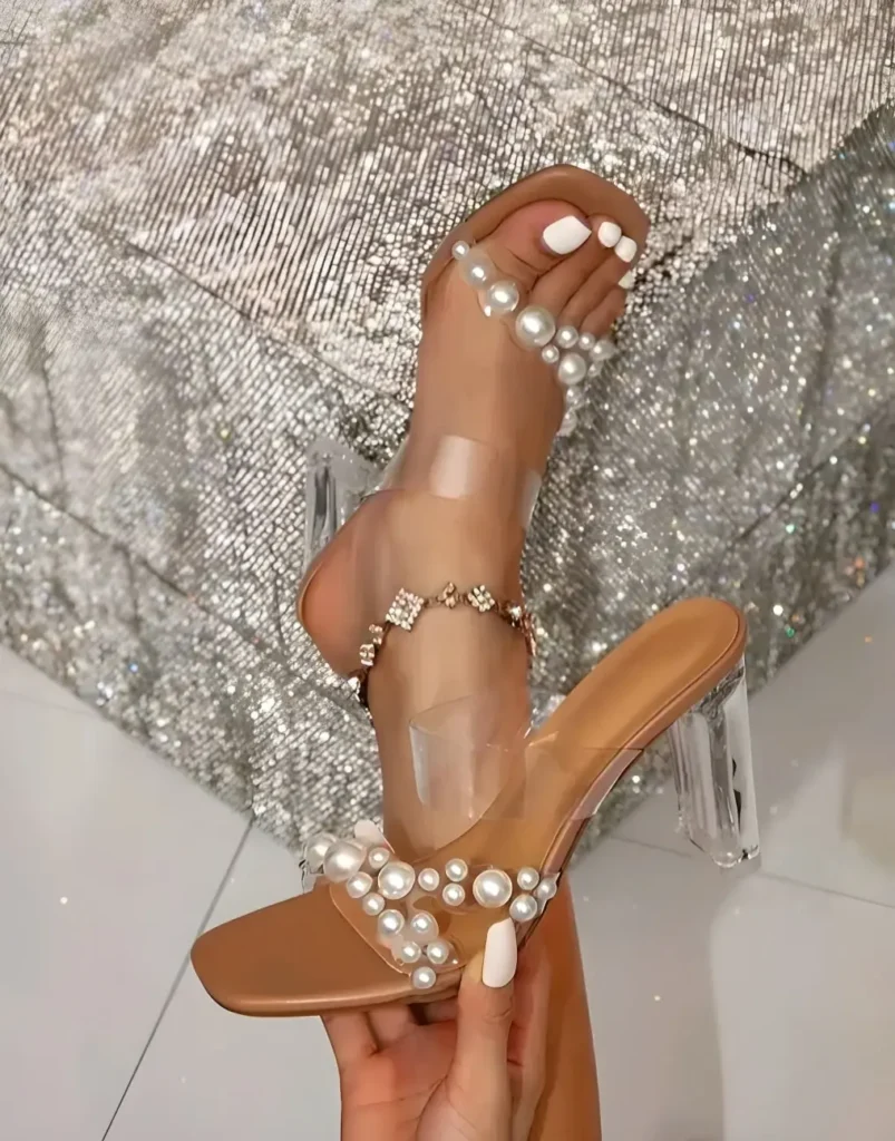 Women's Pearl Transparent High Heels