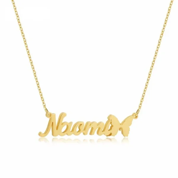 Butterfly Personalised Name Pendant Customized Chain
