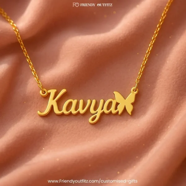 Butterfly Personalised Name Pendant Customized Chain