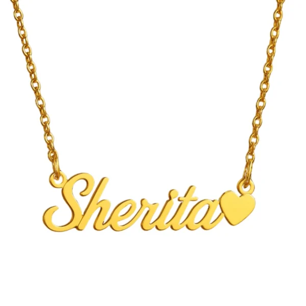 Heart Personalised Name Pendant Customized Chain