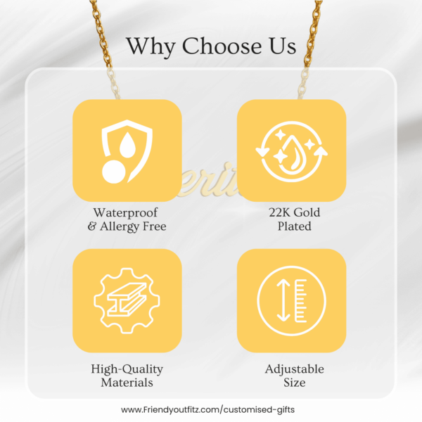 Heart Personalised Name Pendant Customized Chain