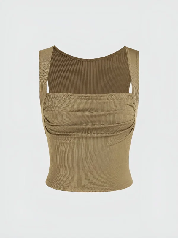 Ruched Square Neck Crop Top