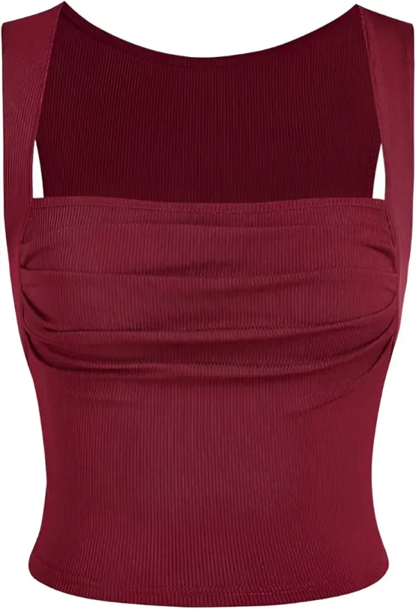 Ruched Square Neck Crop Top