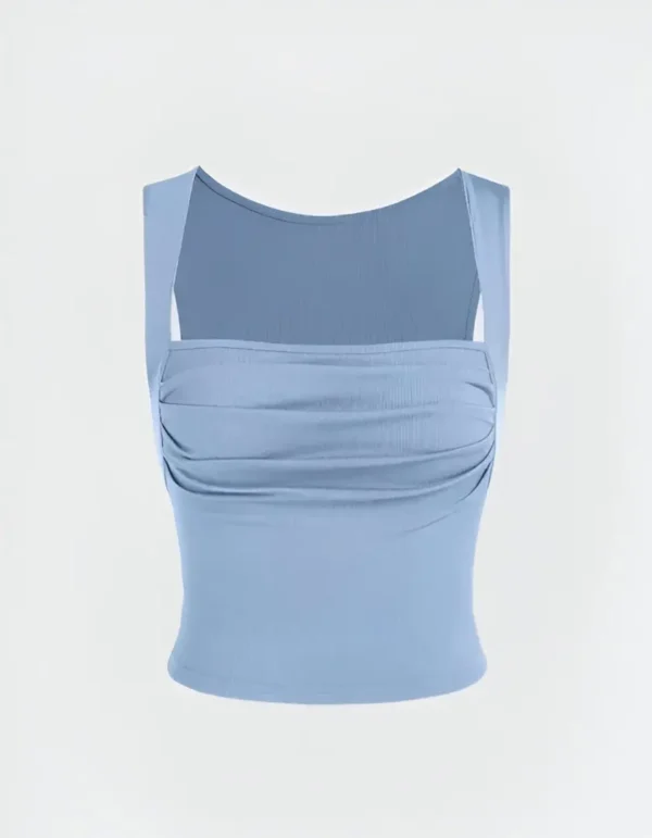 Ruched Square Neck Crop Top