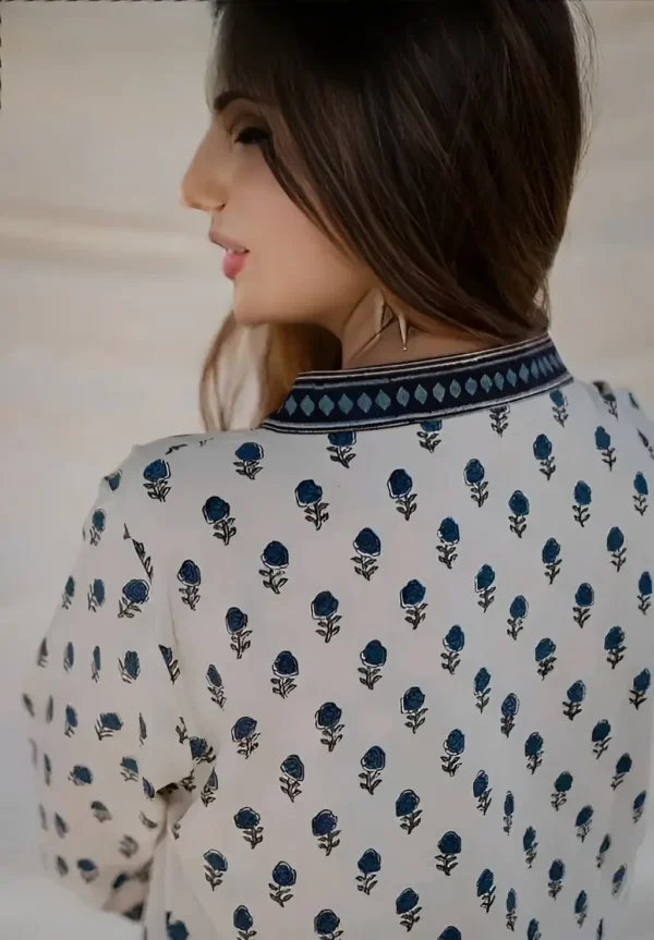 PRINTED COTTON WHITE KURTI