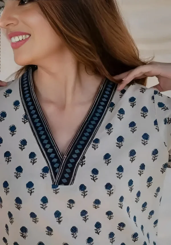 PRINTED COTTON WHITE KURTI