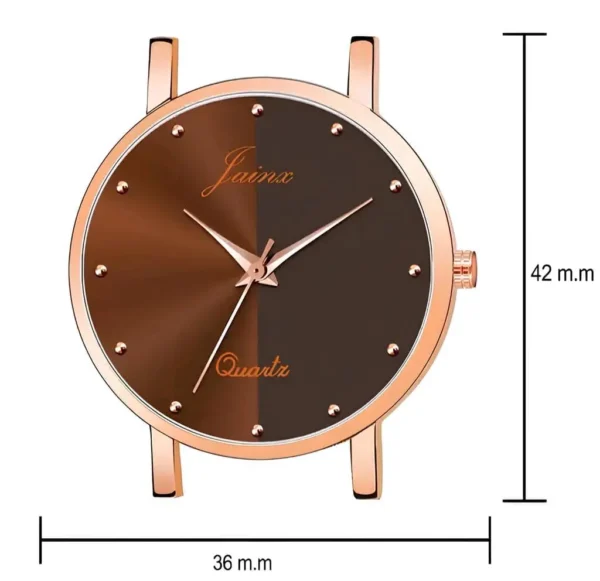 BROWN DIAL ROSE GOLD MESH WATCH