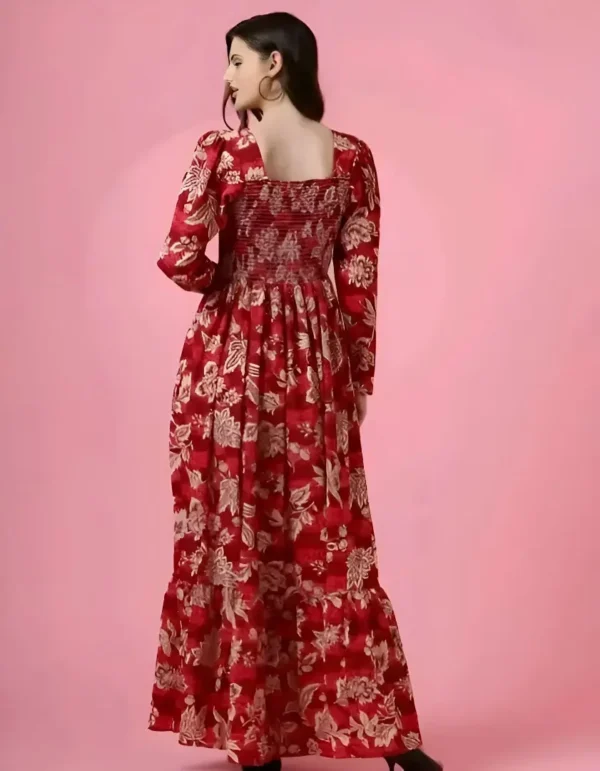 RED FLORAL MAXI DRESS