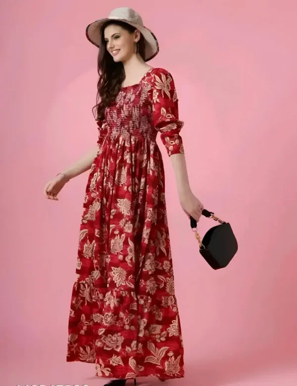 RED FLORAL MAXI DRESS