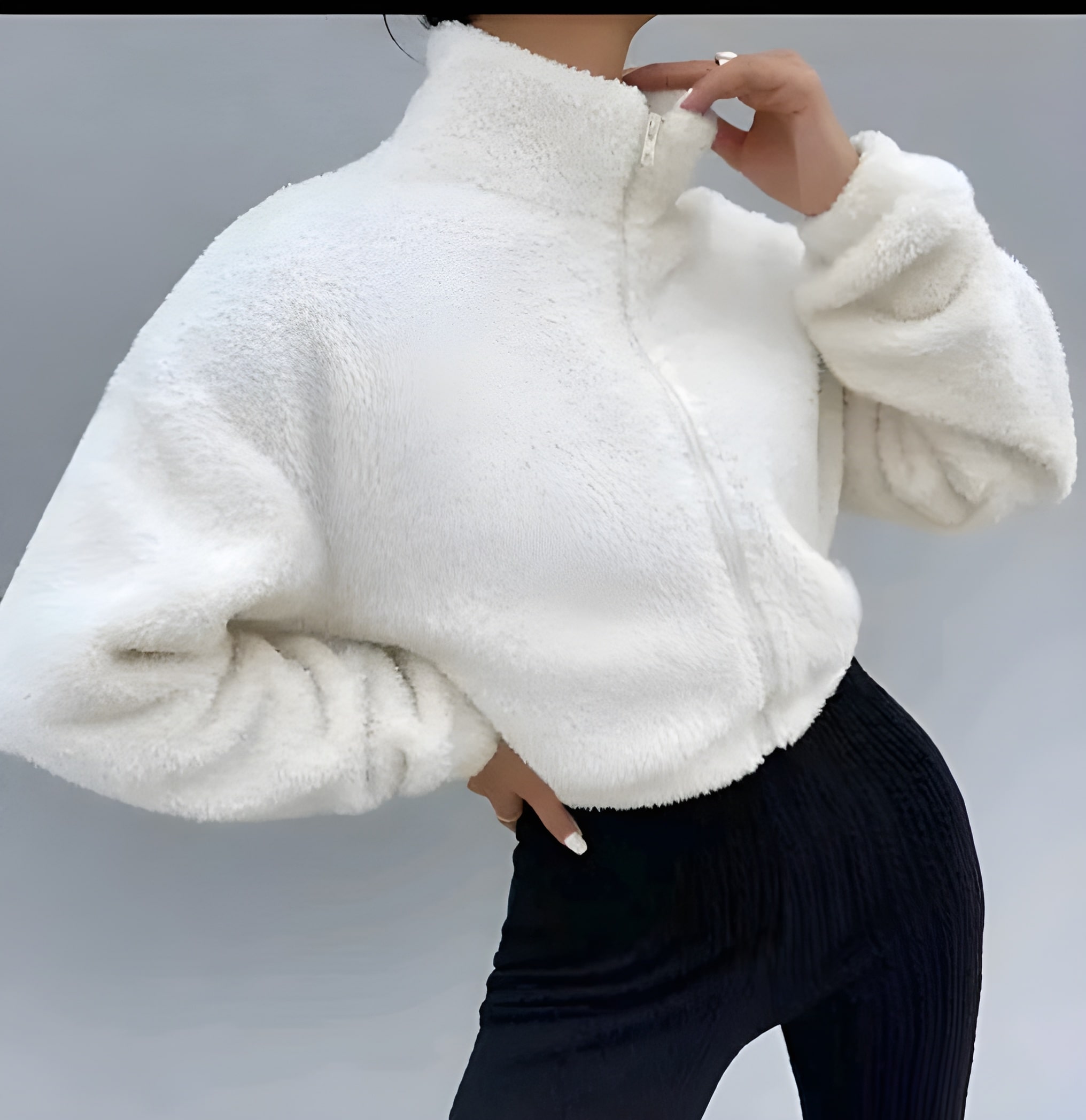 FAUX FUR CROPPED JACKET FOR WOMEN