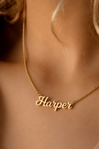 PERSONALIZED NAME NECKLACE – CUSTOM GOLD NAME PENDANT FOR WOMEN