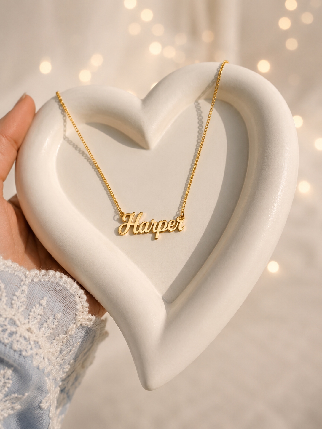 PERSONALIZED NAME NECKLACE – CUSTOM GOLD NAME PENDANT FOR WOMEN
