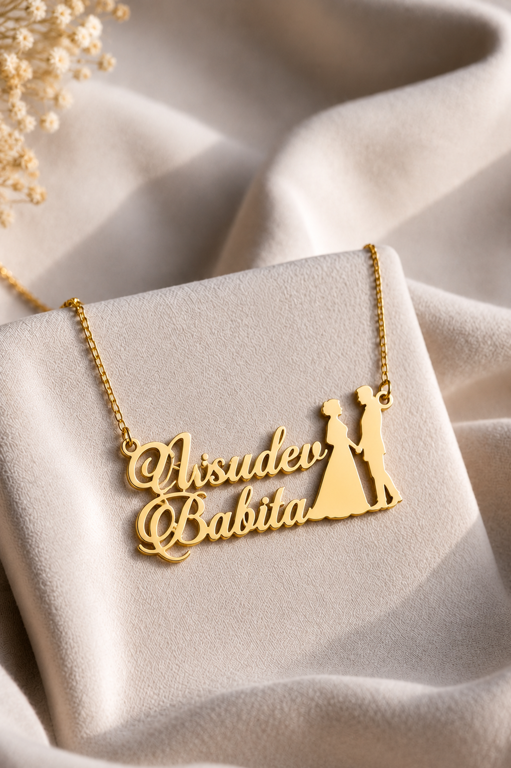 PERSONALIZED COUPLE NAME NECKLACE – CUSTOM GOLD NAME PENDANT