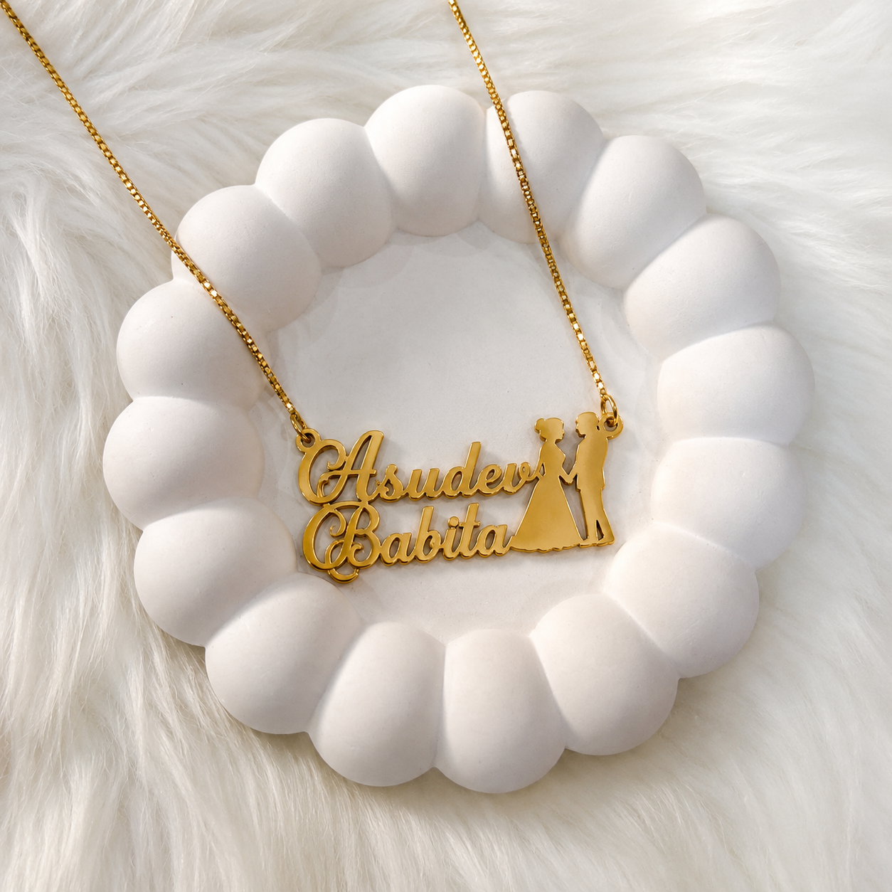 PERSONALIZED COUPLE NAME NECKLACE – CUSTOM GOLD NAME PENDANT - Image 3